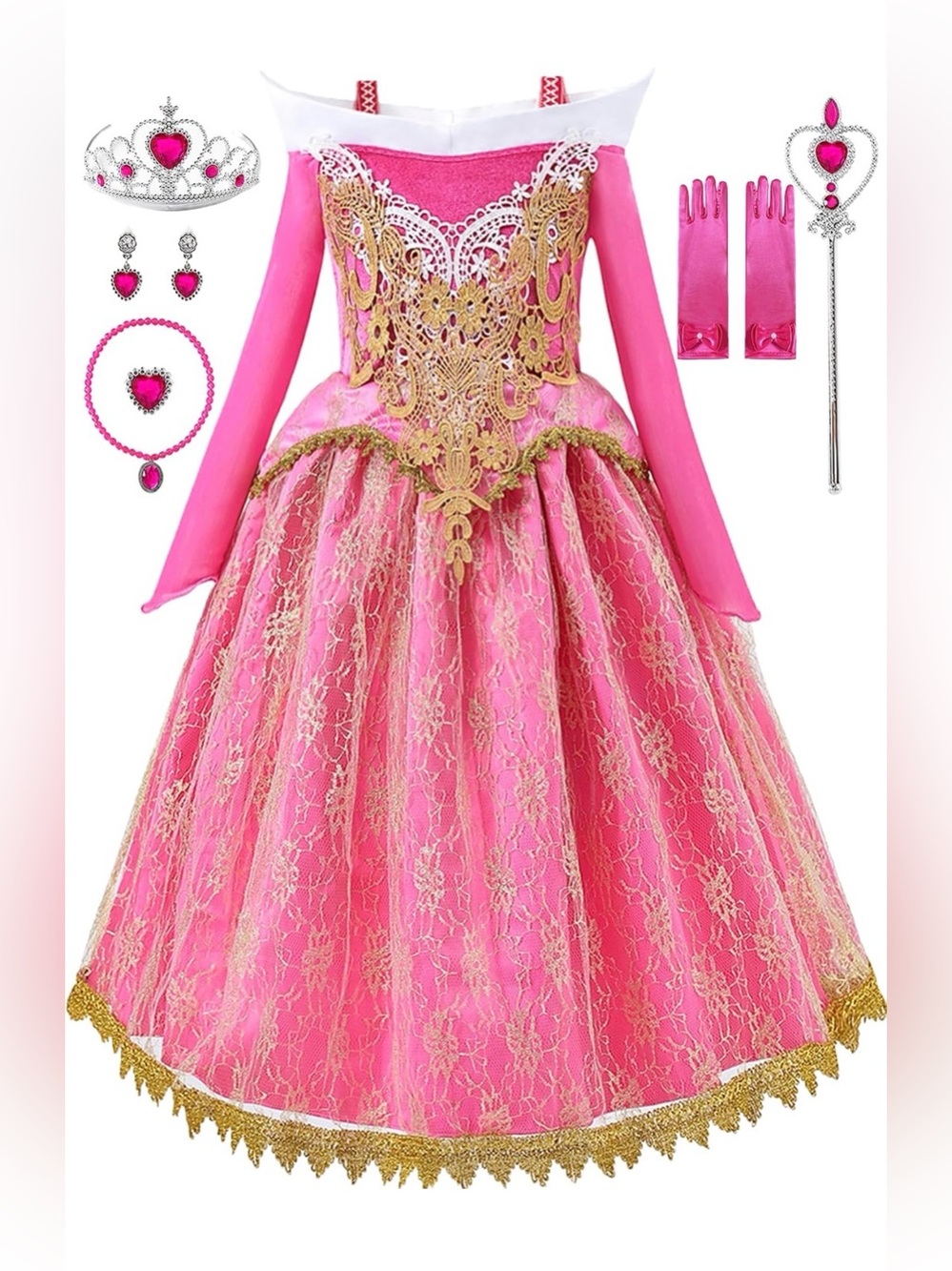 Princess Costume Pink Fancy Dress with Accessories Size 4T